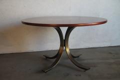 Round Walnut Top with Brass Plated Base Table by Stow Davis - 2520328