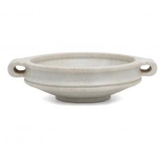 Round White Marble Bowl with Handles - 4243009