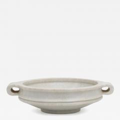 Round White Marble Bowl with Handles - 4243290