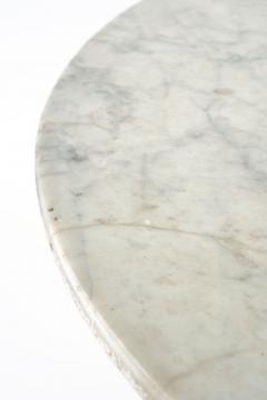 Round White Marble Top Table Upon Painted Iron Base - 3990327