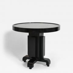 Round ebonised art deco geometric side table 1930s  - 4547588