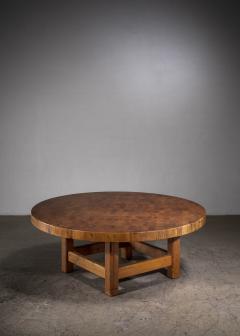 Round pine coffee table - 3792762