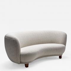 Rounded Three Seater Sofa by Danish Cabinetmaker Denmark ca 1950s - 1898714