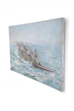 Rowing Crew At Sea Oil Painting - 3187292