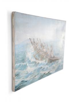 Rowing Crew At Sea Oil Painting - 3187293