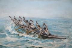 Rowing Crew At Sea Oil Painting - 3187294