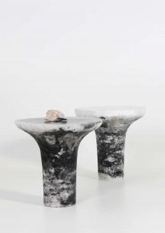 Roxane Lahidji Pair of Marbled Salts Gueridons by Roxane Lahidji - 1308575