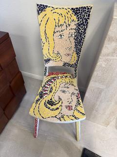 Roy Lichtenstein American Modern Pop Art Ceramic Mosaic Chair - 4611280