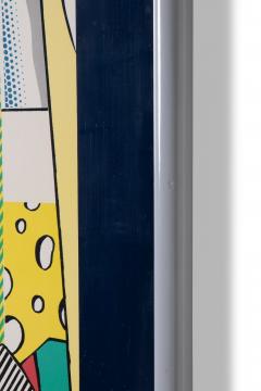 Roy Lichtenstein Photo of Mural with Blue Brushstroke Maquette by Roy Lichtenstein - 4399757