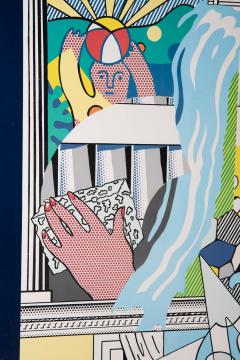 Roy Lichtenstein Photo of Mural with Blue Brushstroke Maquette by Roy Lichtenstein - 4399759