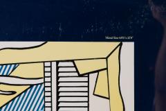 Roy Lichtenstein Photo of Mural with Blue Brushstroke Maquette by Roy Lichtenstein - 4399763