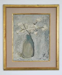 Roy Moyer Textured Still Life with Vase and White Blooms by Roy Moyer - 4700793