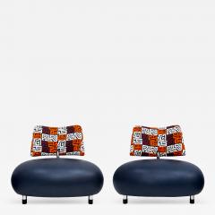 Roy de Scheemaker Postmodern Scheemaker Pallone For Ledoux Leather And Fabric Dutch Armchairs 1989 - 4648064