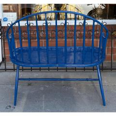 Royal Blue Enamel Aluminum Windsor Bench - 4615708
