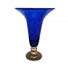 Royal Blue Hand Blown Murano Vase Attributed to Gabbiani Venezia - 2566281