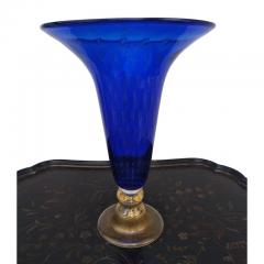 Royal Blue Hand Blown Murano Vase Attributed to Gabbiani Venezia - 2566282