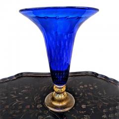 Royal Blue Hand Blown Murano Vase Attributed to Gabbiani Venezia - 2566288