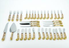 Royal Crown Derby Hand Painted Gilt Porcelain Flatware 30 Pieces - 3444793