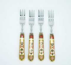 Royal Crown Derby Hand Painted Gilt Porcelain Flatware 30 Pieces - 3444800