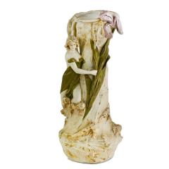 Royal DUX BOHEMIA Royal Dux Bohemia Water Lily Nymph Art Nouveau Vase - 4310813