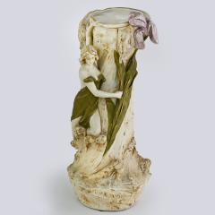 Royal DUX BOHEMIA Royal Dux Bohemia Water Lily Nymph Art Nouveau Vase - 4320714