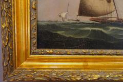 Royal Navy Gun Brig Oil Painting on Canvas Early 19th Century - 3191280