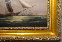 Royal Navy Gun Brig Oil Painting on Canvas Early 19th Century - 3191286