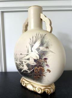 Royal Worcester Large Porcelain Moon Vase Charles Henry Clifford Baldwyn for Royal Worcester - 4637726