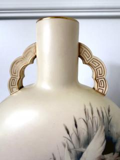 Royal Worcester Large Porcelain Moon Vase Charles Henry Clifford Baldwyn for Royal Worcester - 4637730