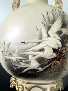 Royal Worcester Large Porcelain Moon Vase Charles Henry Clifford Baldwyn for Royal Worcester - 4637731