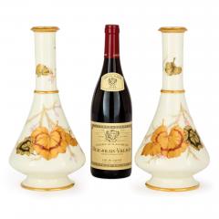 Royal Worcester Pair of antique Victorian Royal Worcester painted and gilt porcelain vases - 4380569