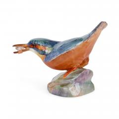 Royal Worcester Two Royal Worcester porcelain bird models of a kingfisher and a thrush - 3354609