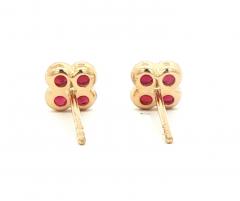 Ruby Clover Yellow Gold Stud Earrings - 4442221