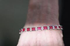 Ruby Diamond Tennis Bracelet 18K - 3451599