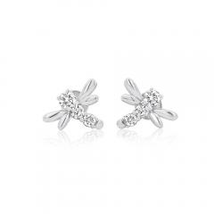 Ruby Dragonfly Stud Earrings in 14K Gold - 3896747