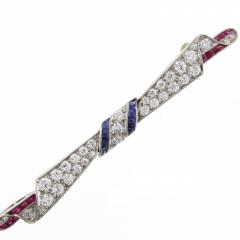 Ruby Sapphire and Diamond Bow Pin - 4736389