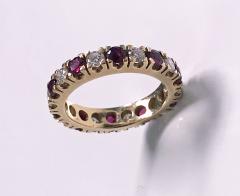 Ruby and Diamond Eternity Ring 14K - 1172528