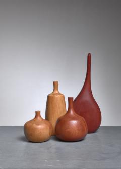 Rude Osolnik Set of four turned wood vases three by Rude Osolnik USA 1960s - 790566