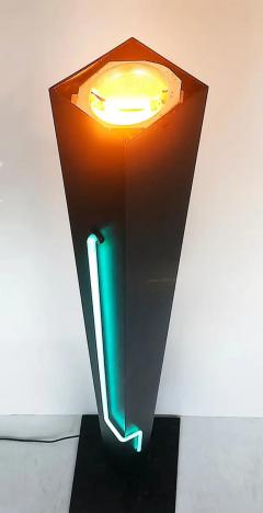 Rudi Stern Postmodern Rudi Stern Sculpture and Torchiere Lamp Let There Be Neon  - 3513521