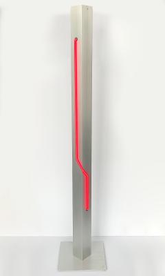 Rudi Stern Rare Red Neon and Aluminum Floor Lamp by Rudi Stern and Don Chelsea for Kovacs - 910022