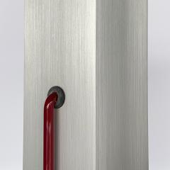 Rudi Stern Rare Red Neon and Aluminum Floor Lamp by Rudi Stern and Don Chelsea for Kovacs - 910030