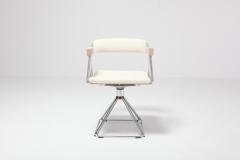 Rudi Verelst Four Postmodern Chromed Steel Wire Swivel Chairs with Ivory Wool Seating - 2039037