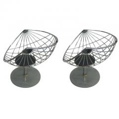 Rudi Verelst Pair of Belgian Mid Century Modern Chrome Steel Lounge Chairs by Rudi Verelst - 1759320