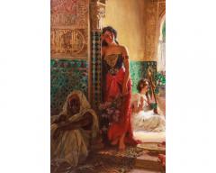 Rudolf Ernst 19th Century Italian Orientalist Masterpiece Painting Four Women In The Harem  - 3119518