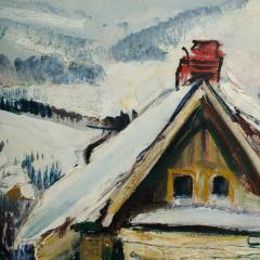 Rudolf Jacobi Rudolf Jacobi German 1889 1972 A snow covered village oil on canvas  - 3411615