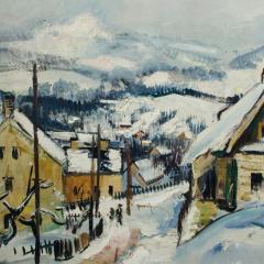 Rudolf Jacobi Rudolf Jacobi German 1889 1972 A snow covered village oil on canvas  - 3411617
