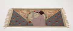 Rudolf Livora Art Nouveau Tapestry Rug Girl With Flute  - 3519546
