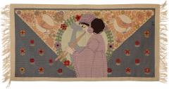 Rudolf Livora Art Nouveau Tapestry Rug Girl With Flute  - 3521235