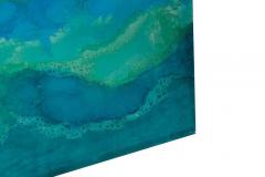Rudolf Meerbergen Turquoise Acid Etched Artwork by R Meerbergen - 456955