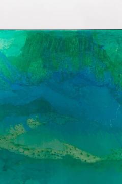 Rudolf Meerbergen Turquoise Acid Etched Artwork by R Meerbergen - 456957
